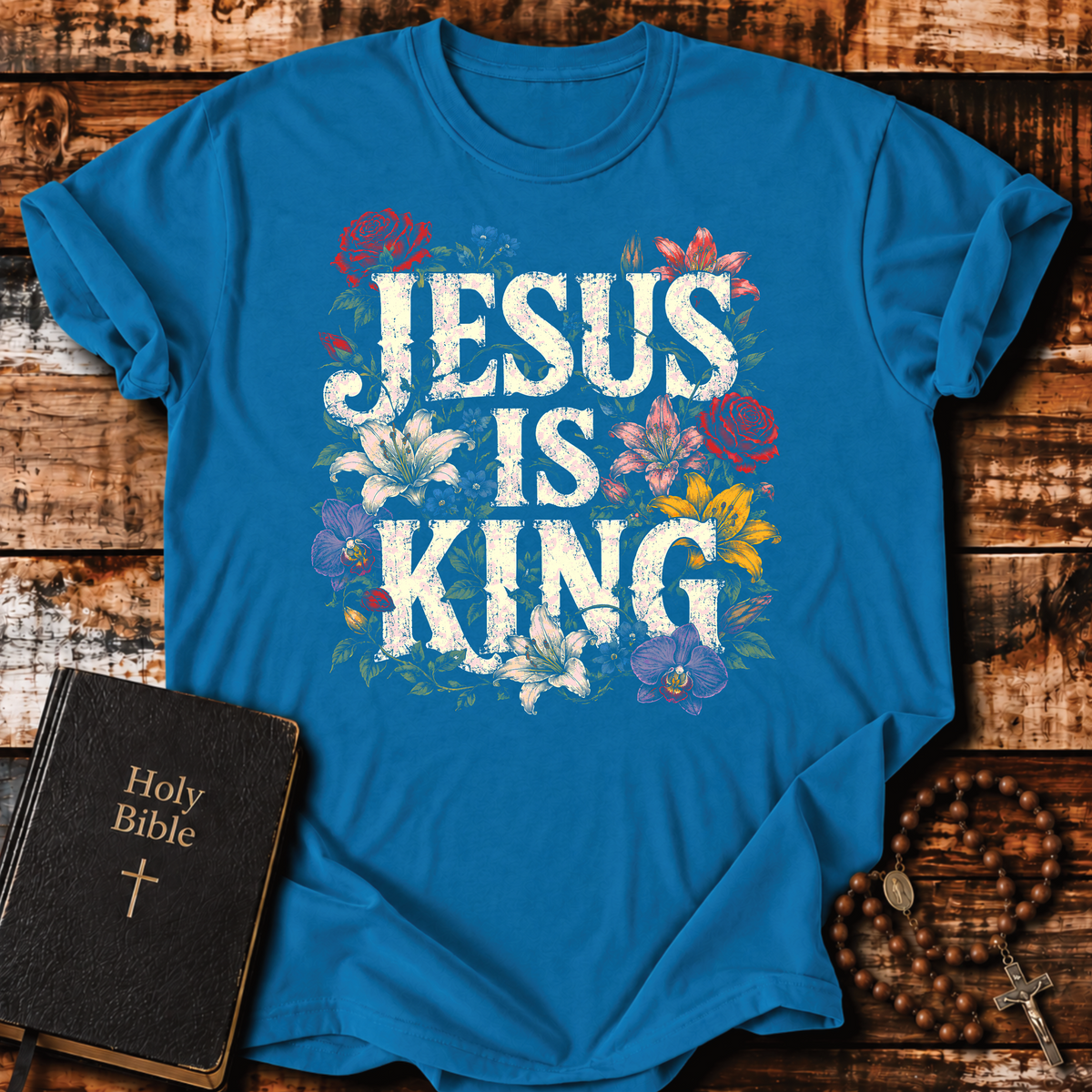 Jesus Is King Floral T-Shirt