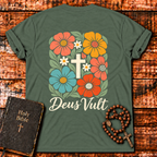 Deus Vult Floral Cross T-Shirt