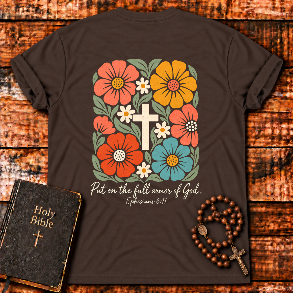 Full Armor Of God Floral T-Shirt