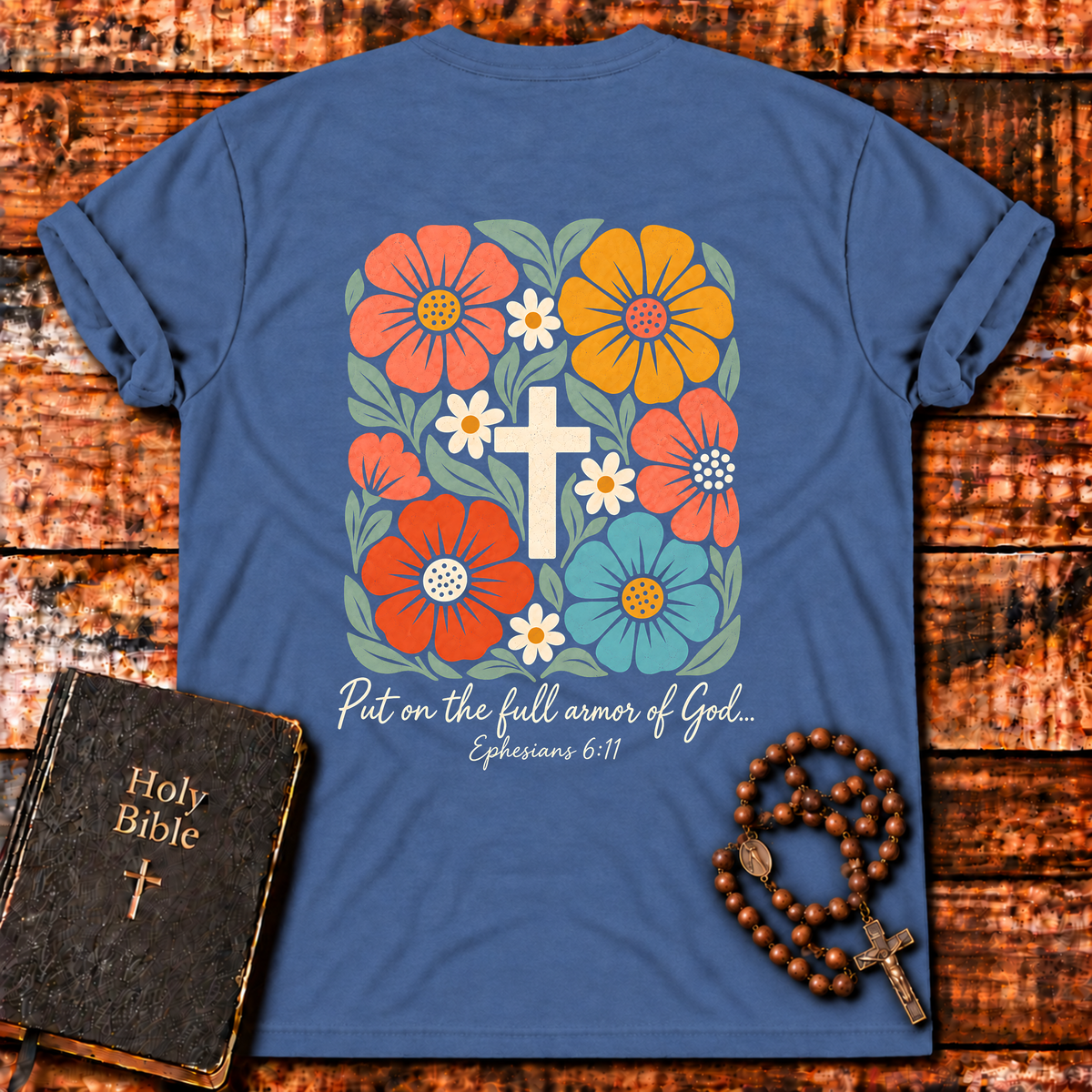 Full Armor Of God Floral T-Shirt