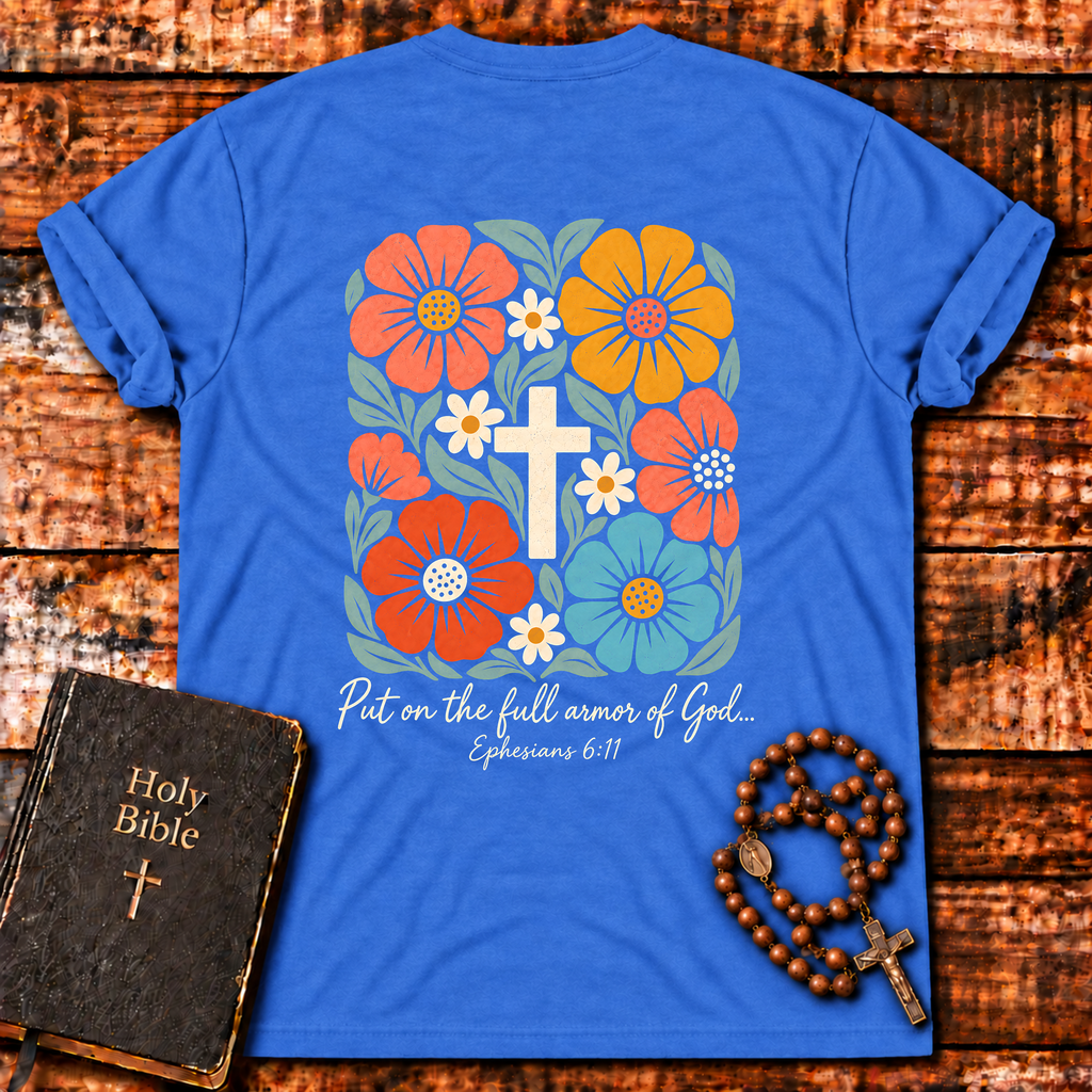 Full Armor Of God Floral T-Shirt