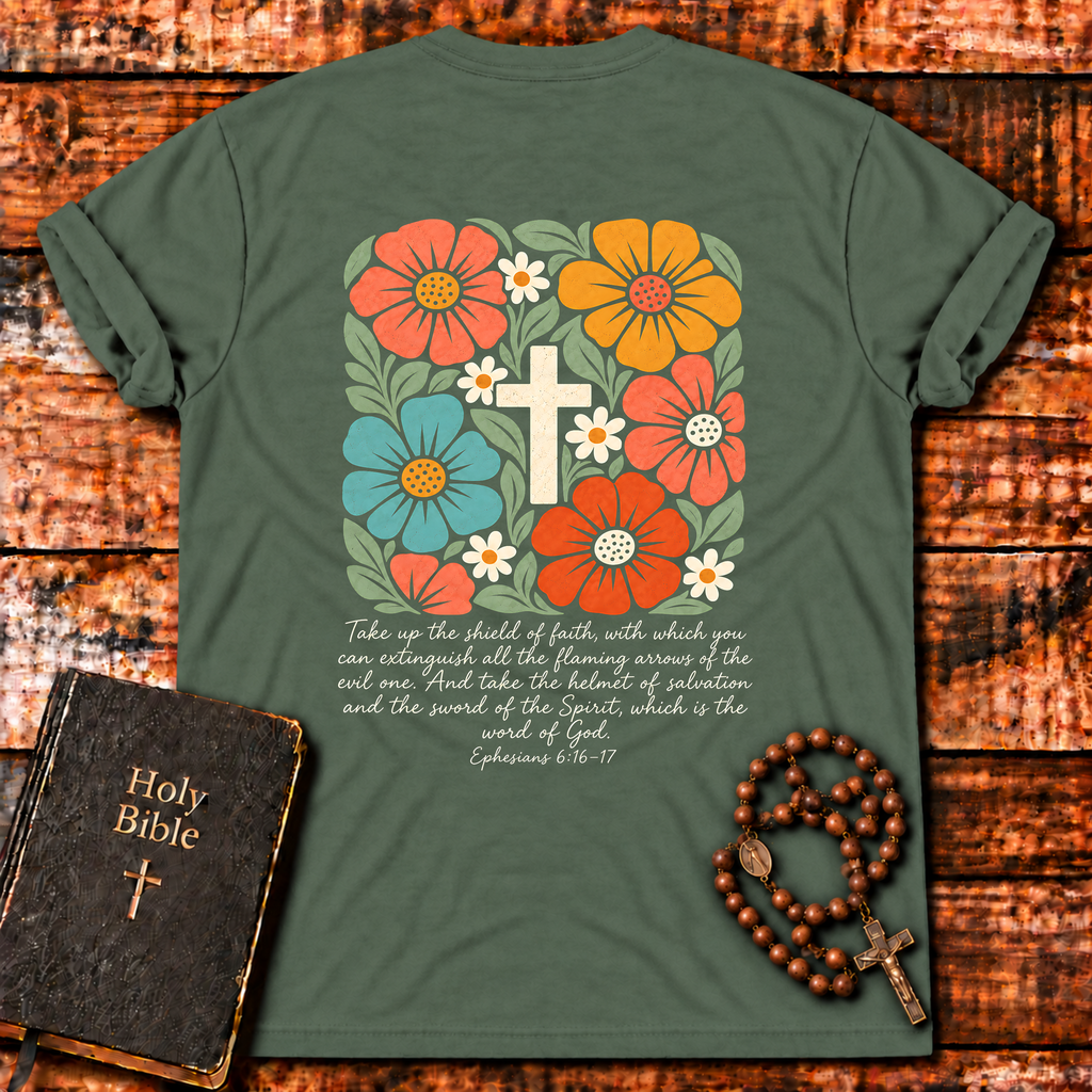 Shield Of Faith Floral T-Shirt
