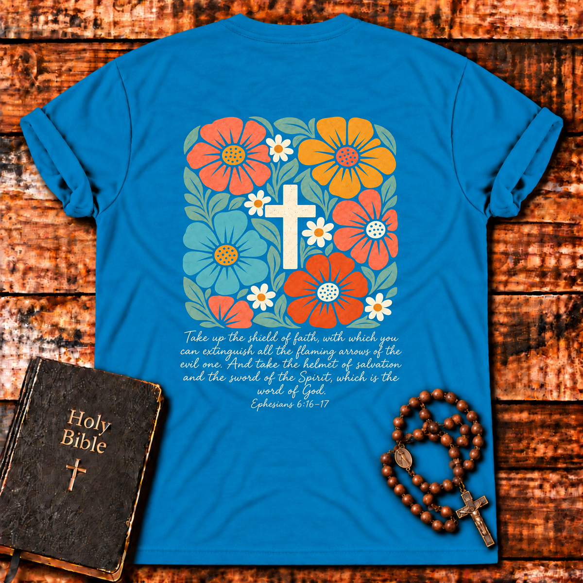 Shield Of Faith Floral T-Shirt