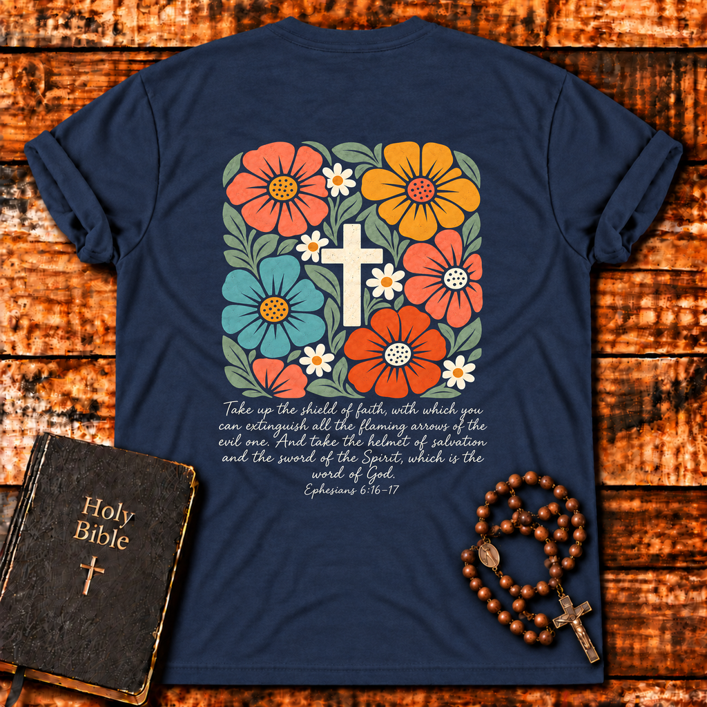 Shield Of Faith Floral T-Shirt