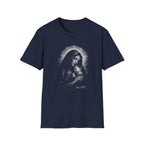 blessed madonna and child holy mother mary with baby jesus sacred christian catholic iconic image T-Shirt