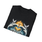 Made new christian baptism renewal cross heart waves doves faith T-Shirt