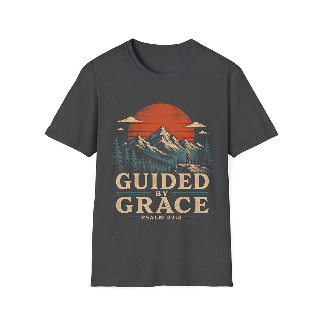 Guided By Grace Psalm 32 8 Christian Hiking Mountain Bible Verse Faith Outdoors T-Shirt