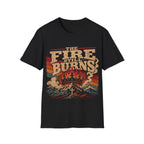 The Fire Still Burns Christian Revival Cross Crown Retro Vintage Faith Jesus T-Shirt