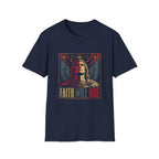 Faith Will Rise Christian Angel Warrior With Wings Cross Symbol And Spiritual Battle Power T-Shirt