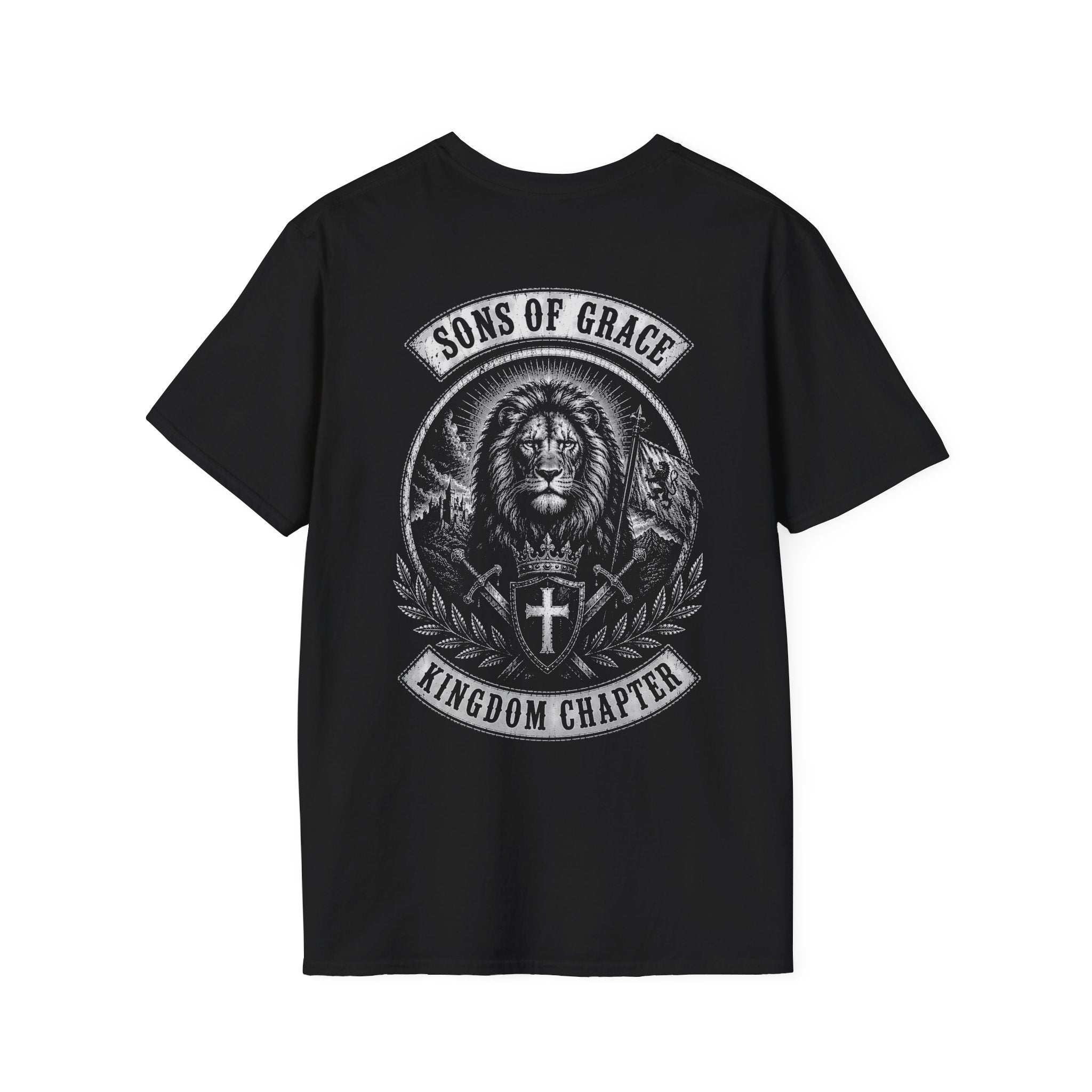 Sons Of Grace Kingdom Chapter Christian Warrior Saint Peter Keys Cross Emblem T-Shirt
