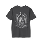 BACKPRINT Gothic Weeping Angel Under Crescent Moon In Ruined Cathedral Dark Fallen Angel BACKPRINT T-Shirt