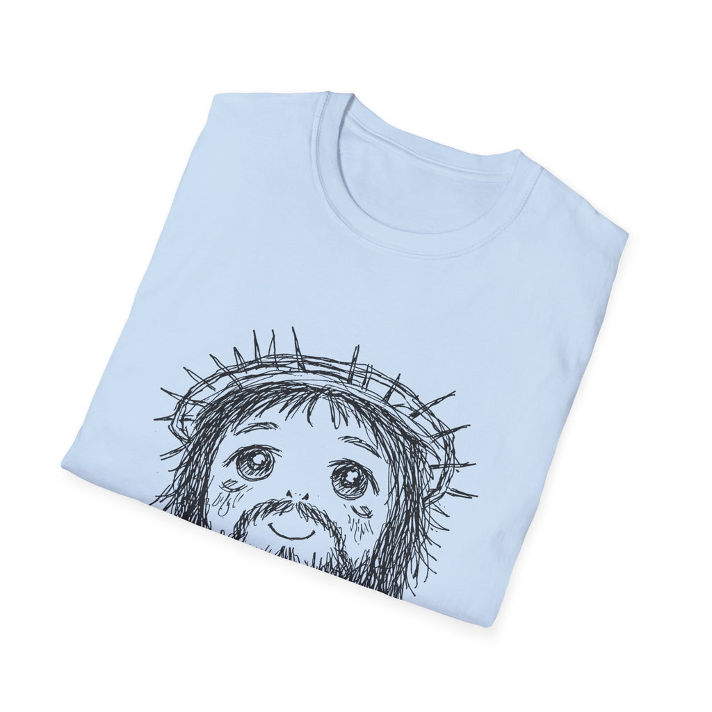 Cute jesus with crown of thorns kawaii christian faith anime style T-Shirt