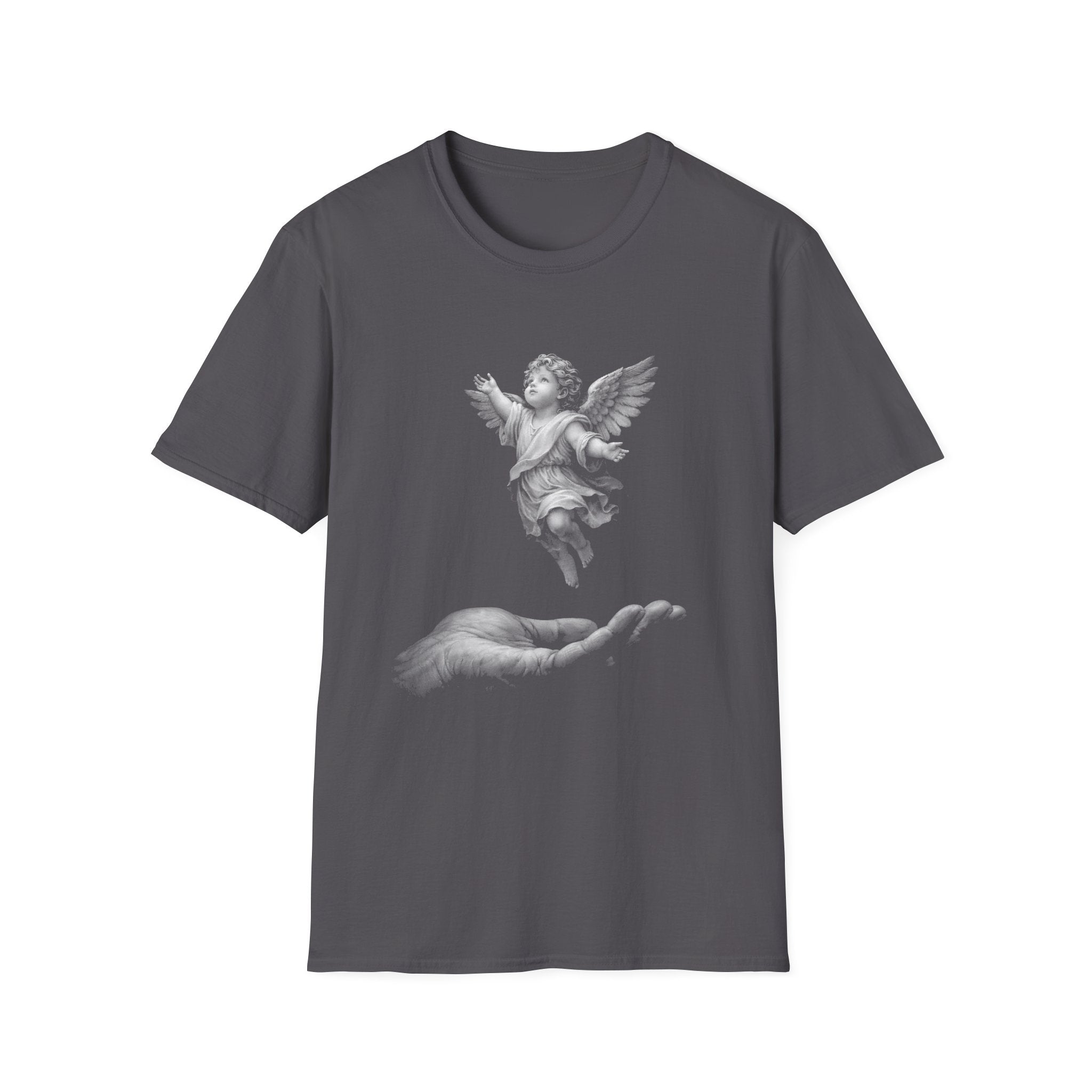 Guardian angel in gods hand spiritual christian memorial baby angel protection from above T-Shirt