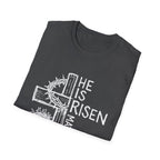 He is risen matthew 28 6 cute christian easter resurrection cross crown of thorns T-Shirt