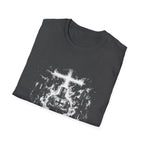 Born Of Fire Christian Knight Cross Crusader Medieval Warrior Faith Flames T-Shirt