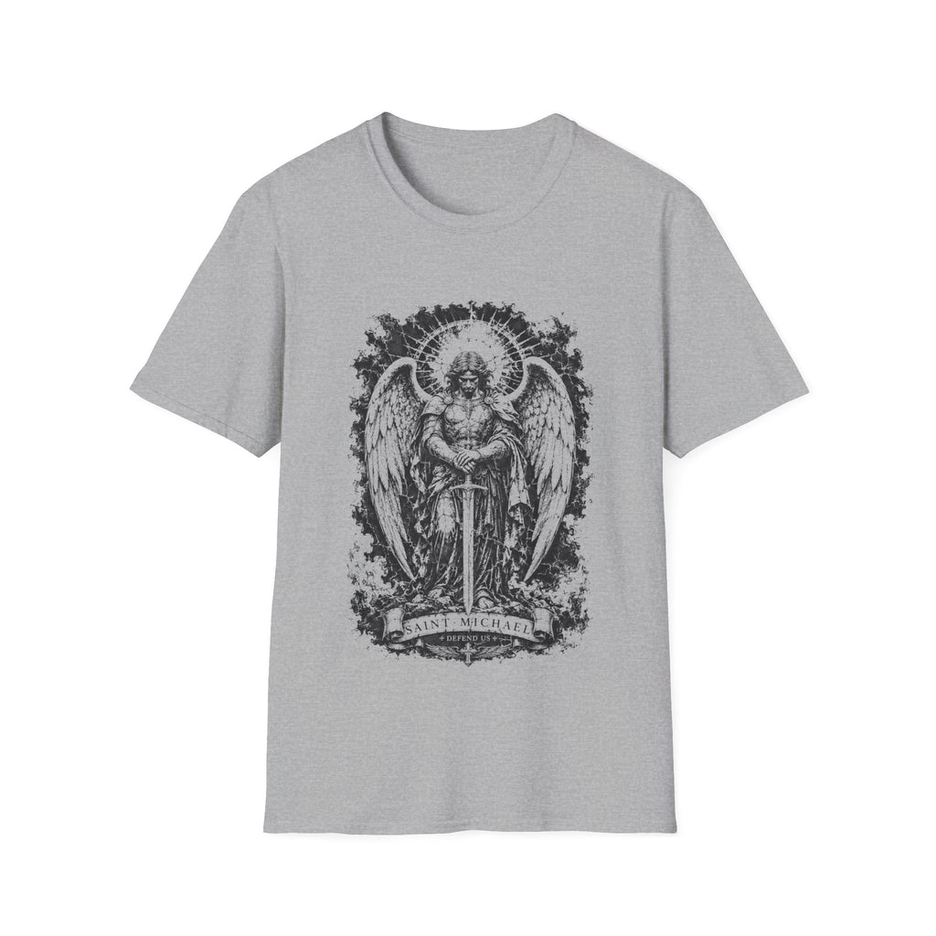 Saint Michael Defend Us Archangel Warrior Christian Catholic Spiritual Warfare Protection T-Shirt