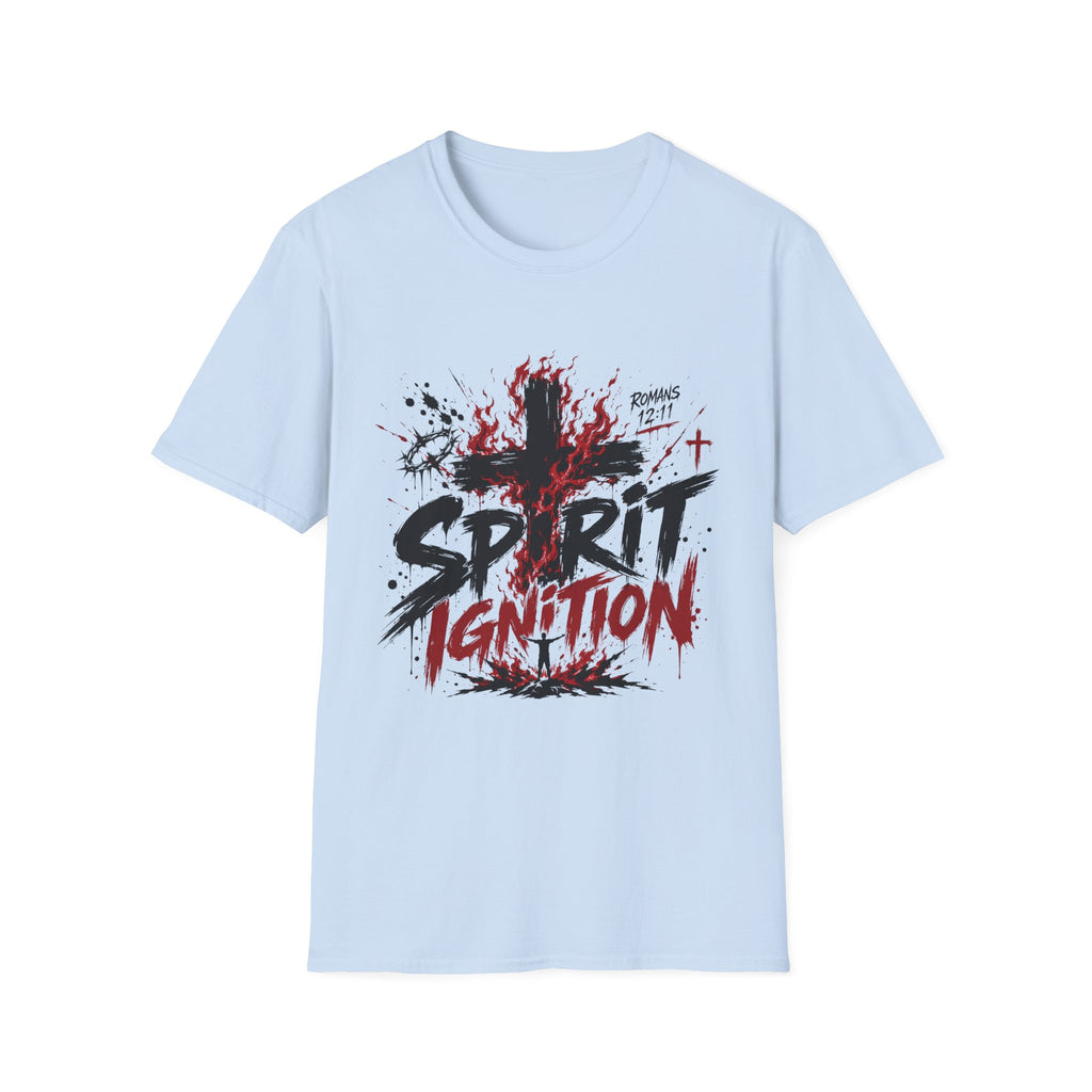 Spirit Ignition Romans 12 11 Fiery Christian Cross Worship Revival Faith T-Shirt