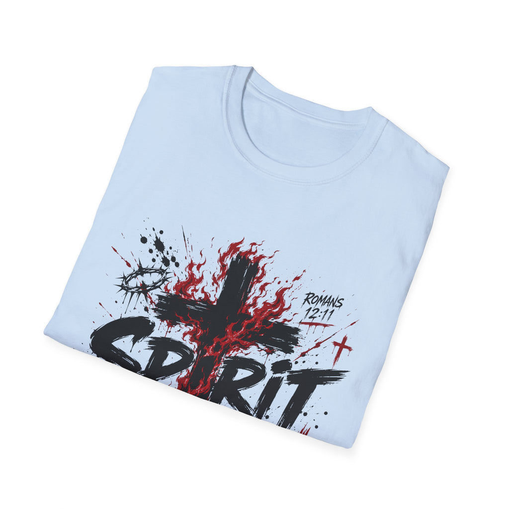 Spirit Ignition Romans 12 11 Fiery Christian Cross Worship Revival Faith T-Shirt