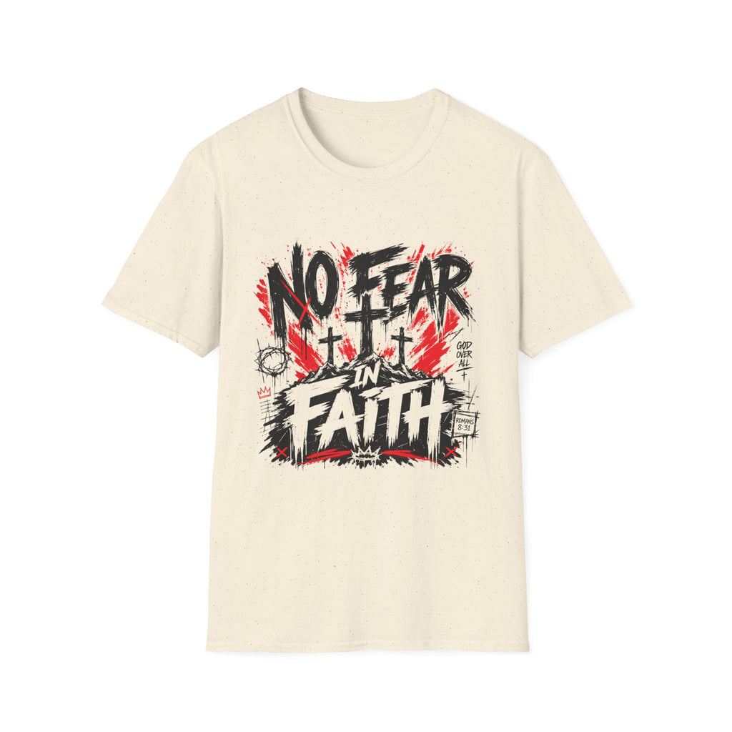 No Fear In Faith God Over All Romans 8 31 Christian Cross Victory T-Shirt