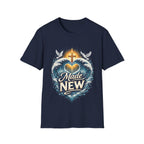 Made new christian baptism renewal cross heart waves doves faith T-Shirt