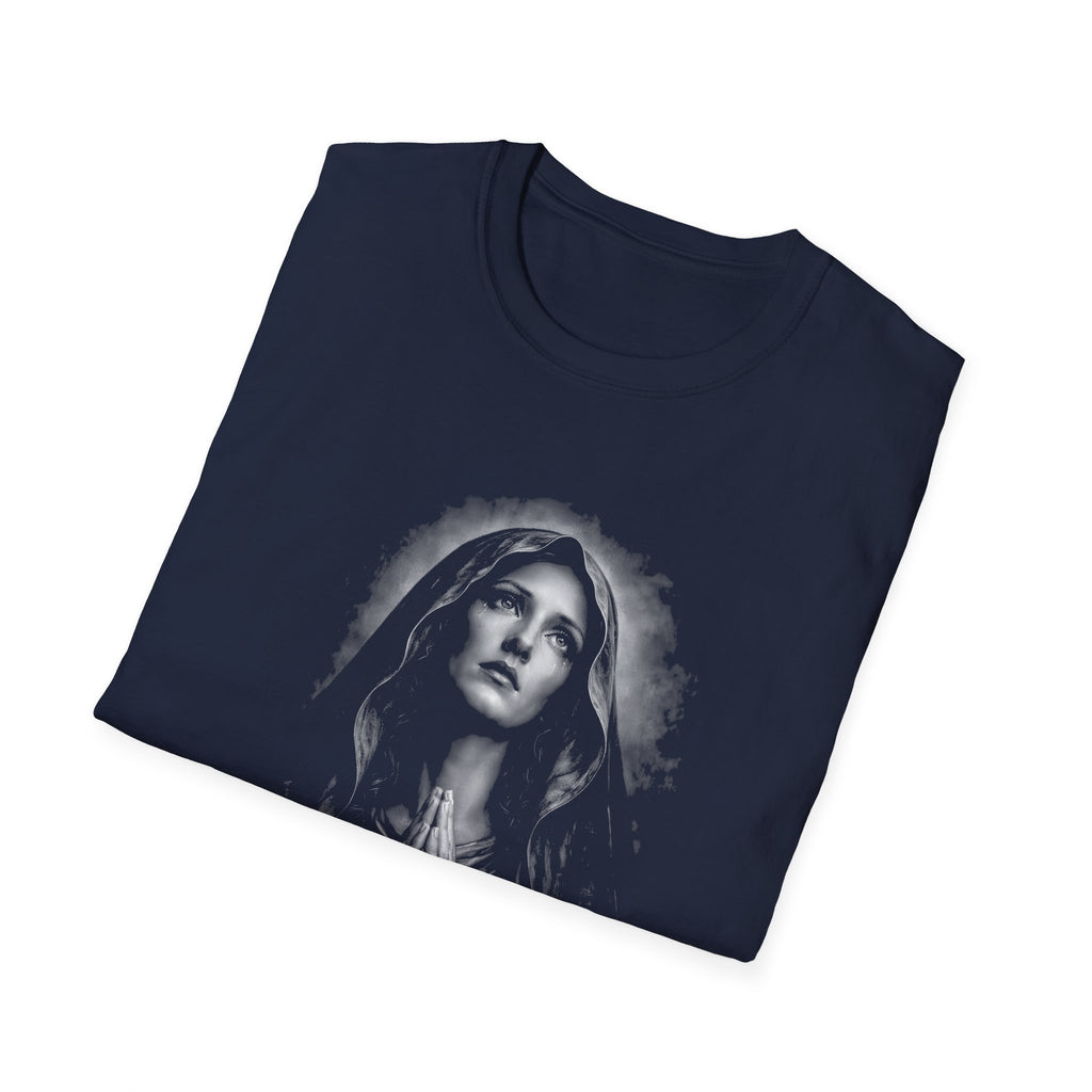 praying virgin mary artwork holy mother of god catholic faith christian prayer spiritual religious art for believers T-Shirt