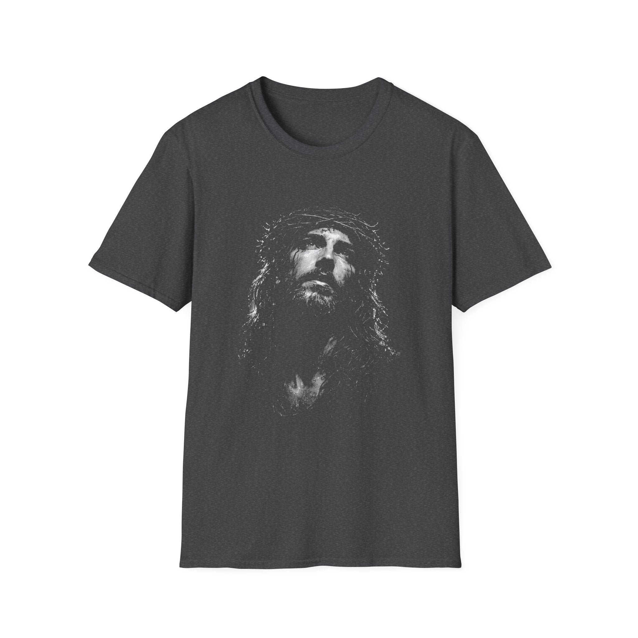 Jesus crown of thorns portrait powerful christian easter crucifixion good friday faith artwork image T-Shirt