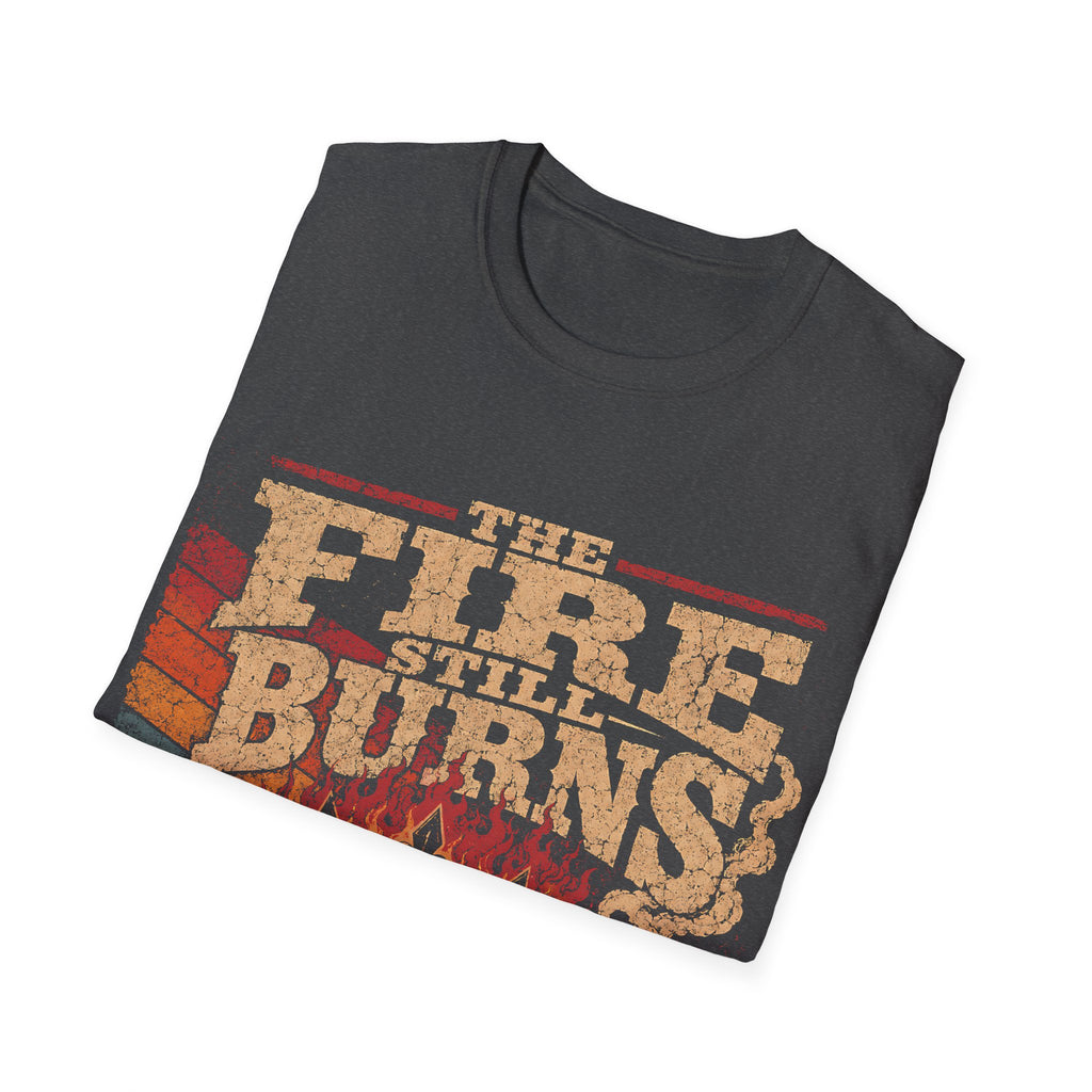 The Fire Still Burns Christian Revival Cross Crown Retro Vintage Faith Jesus T-Shirt