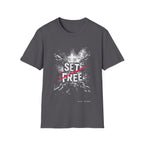 Set free john 8 36 christian cross broken chains easter faith freedom T-Shirt