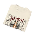 Broken But Redeemed Christian Warrior Armor Of God Faith Over Fear Helmet And Cross T-Shirt