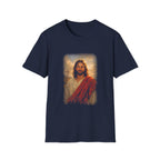 Jesus christ with cross christian faith resurrection savior inspirational religious image T-Shirt