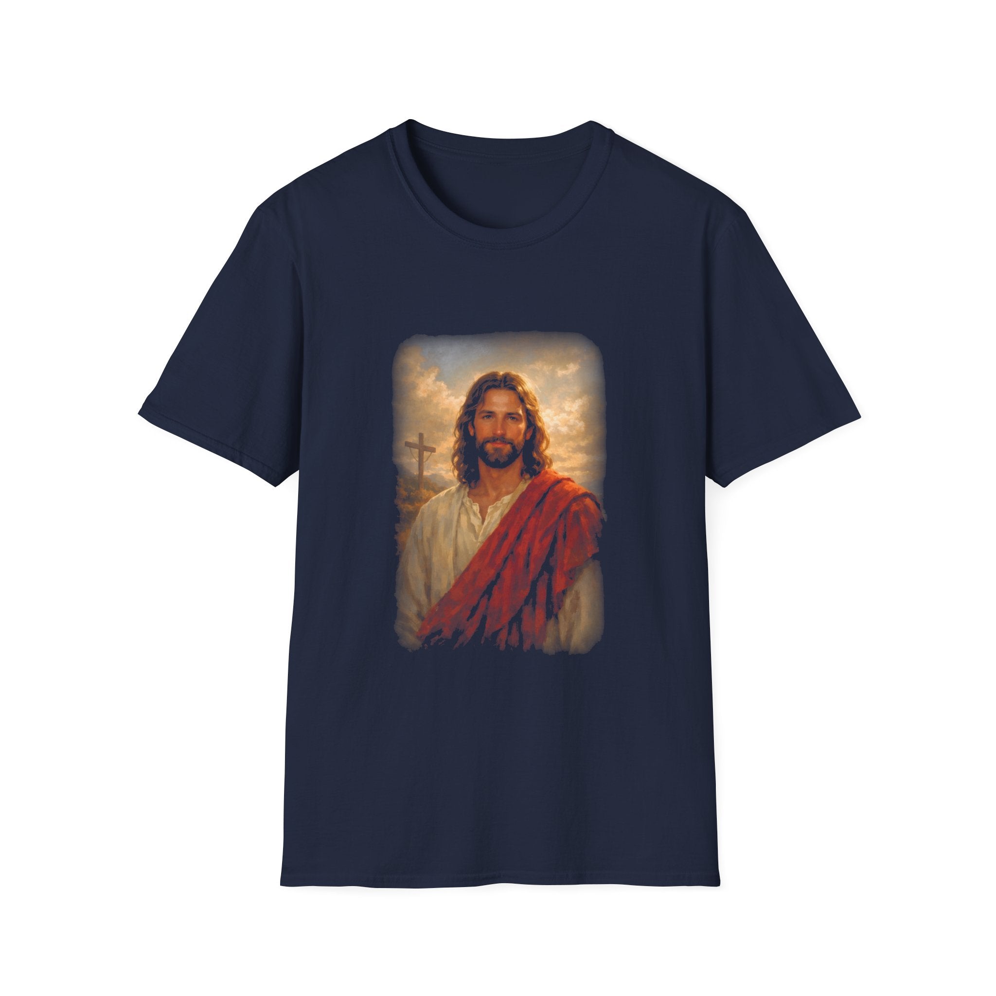 Jesus christ with cross christian faith resurrection savior inspirational religious image T-Shirt