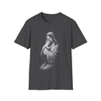Virgin mary holding baby jesus sacred mother and child christian catholic iconic image T-Shirt