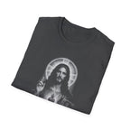 sacred heart of jesus christ with holy bible catholic christian religious image of jesus T-Shirt