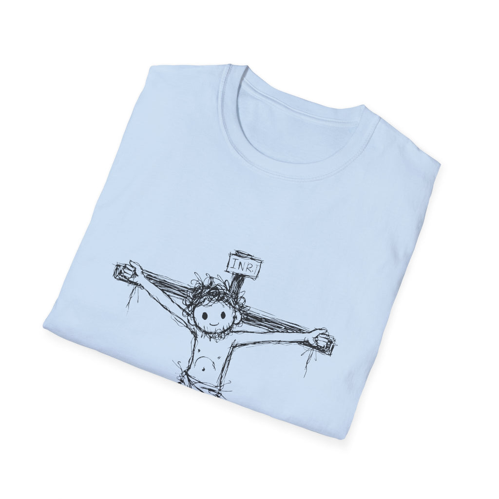 Inri cute jesus on the cross hand drawn christian faith easter good friday catholic bible T-Shirt
