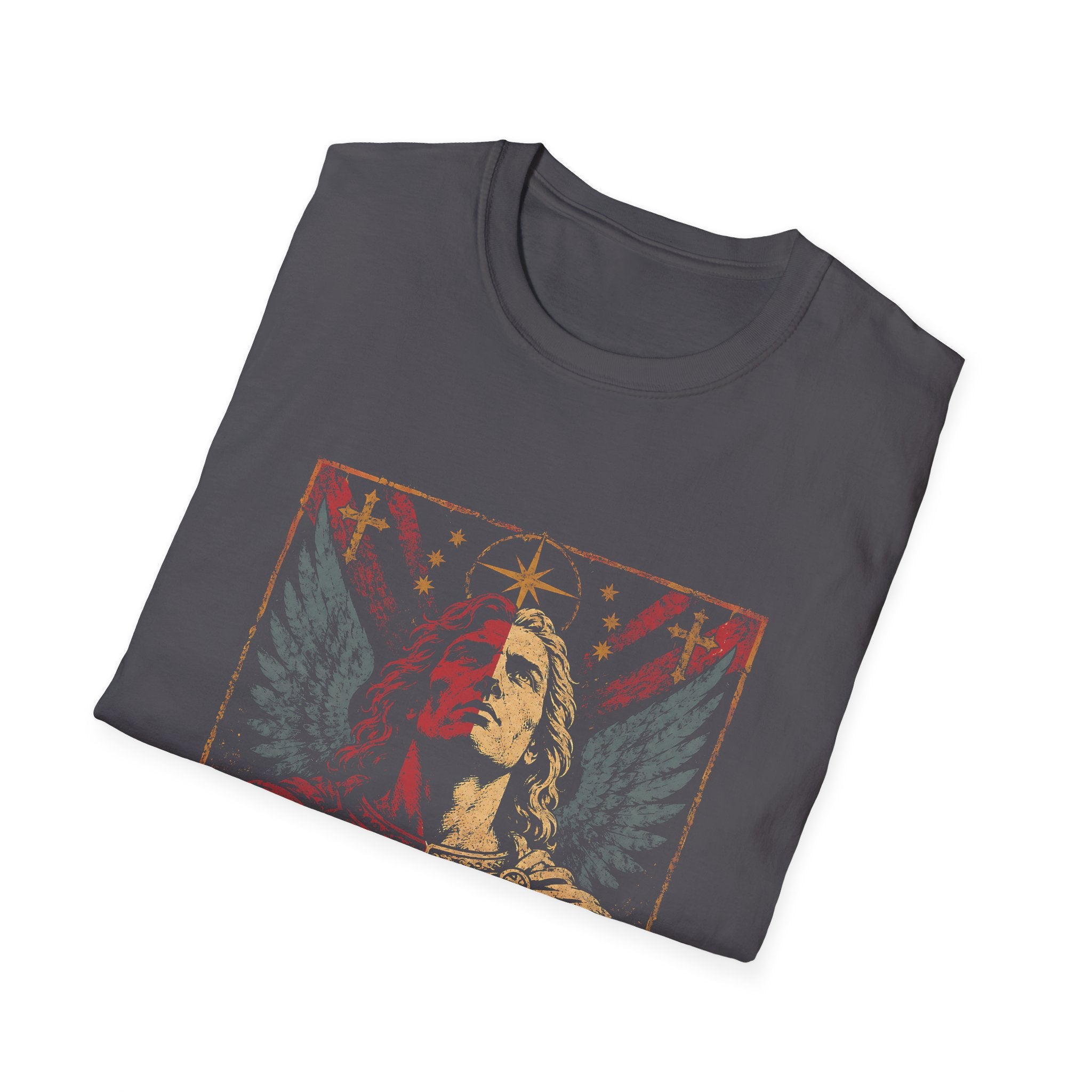 Faith Will Rise Christian Angel Warrior With Wings Cross Symbol And Spiritual Battle Power T-Shirt
