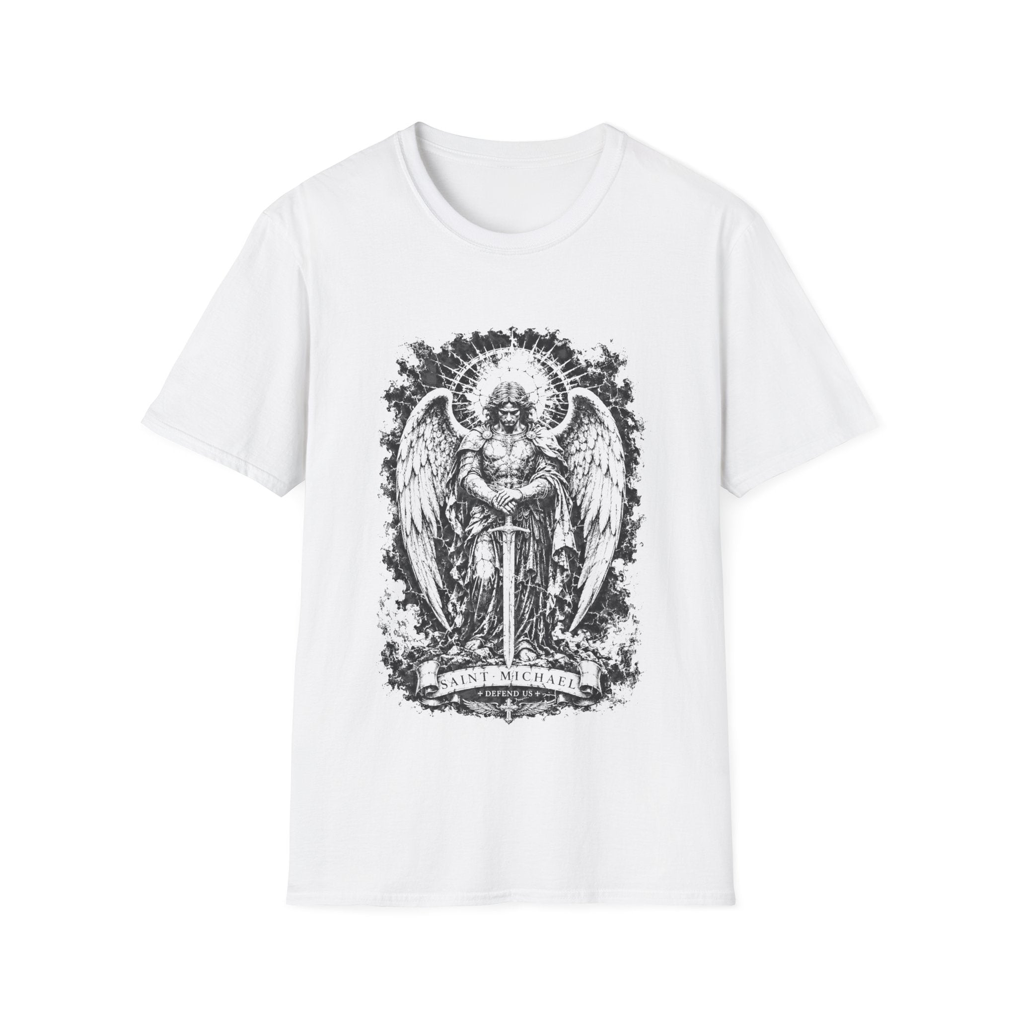 Saint Michael Defend Us Archangel Warrior Christian Catholic Spiritual Warfare Protection T-Shirt