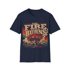 The Fire Still Burns Christian Revival Cross Crown Retro Vintage Faith Jesus T-Shirt