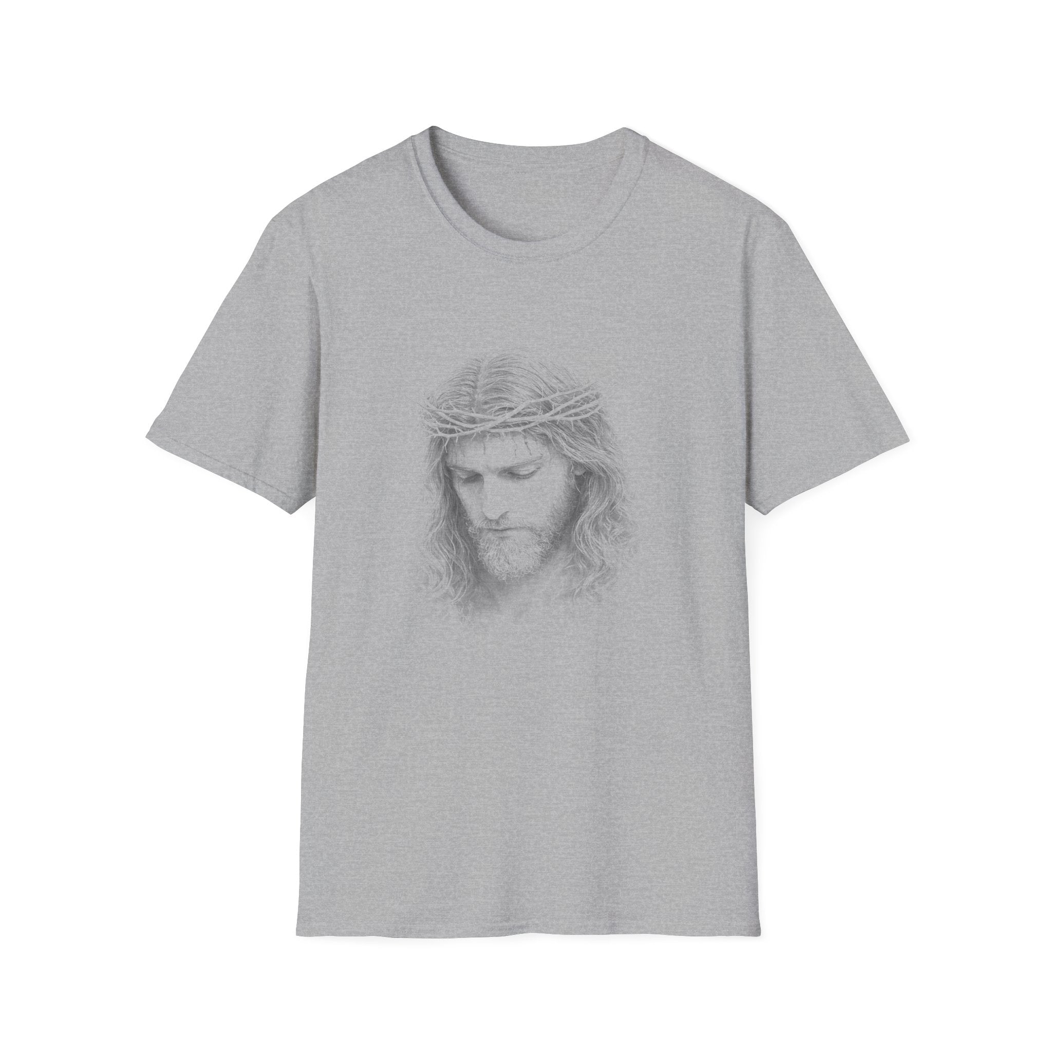 Jesus Christ Crown Of Thorns Portrait Christian Faith Lent And Easter Holy Week Religious Savior T-Shirt