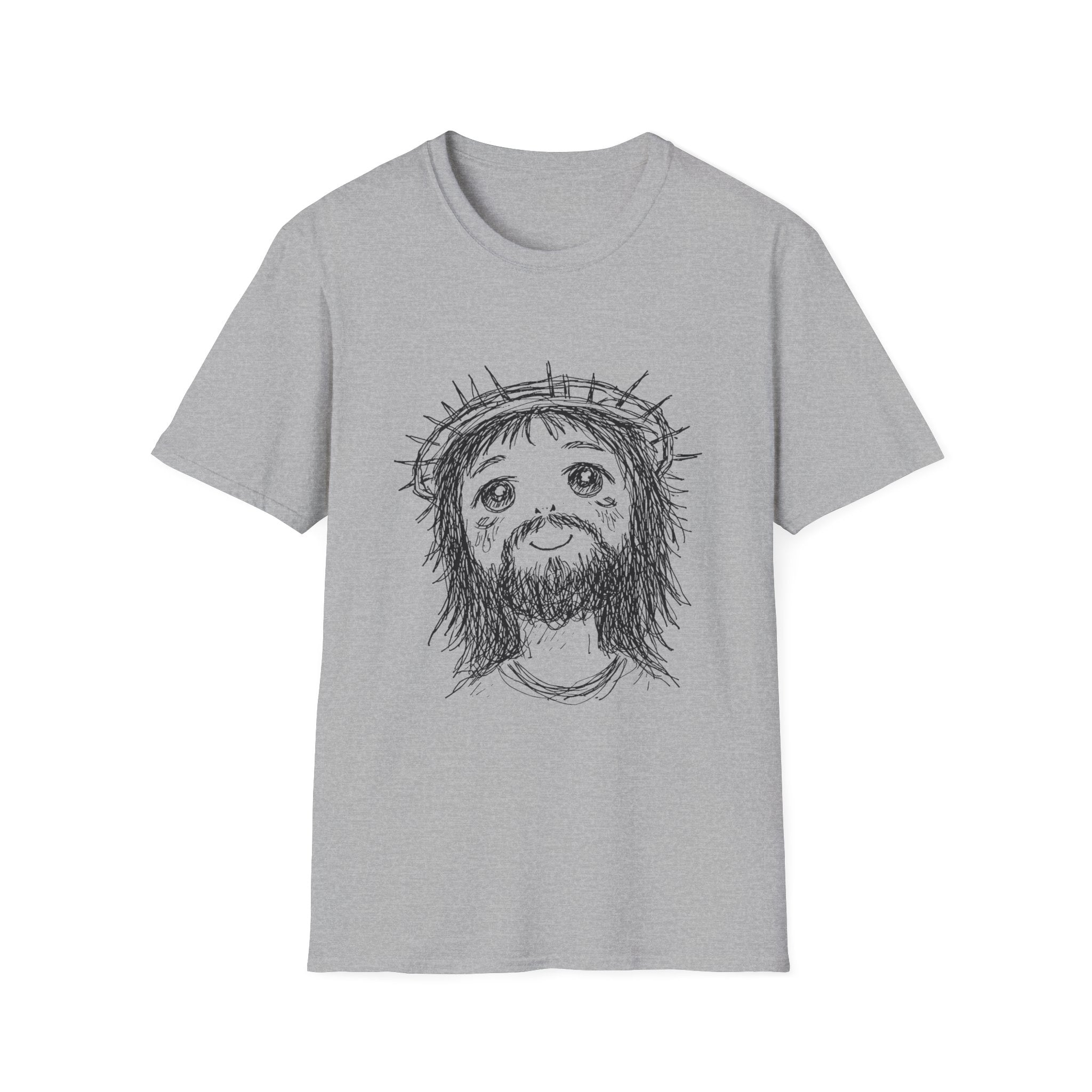 Cute jesus with crown of thorns kawaii christian faith anime style T-Shirt