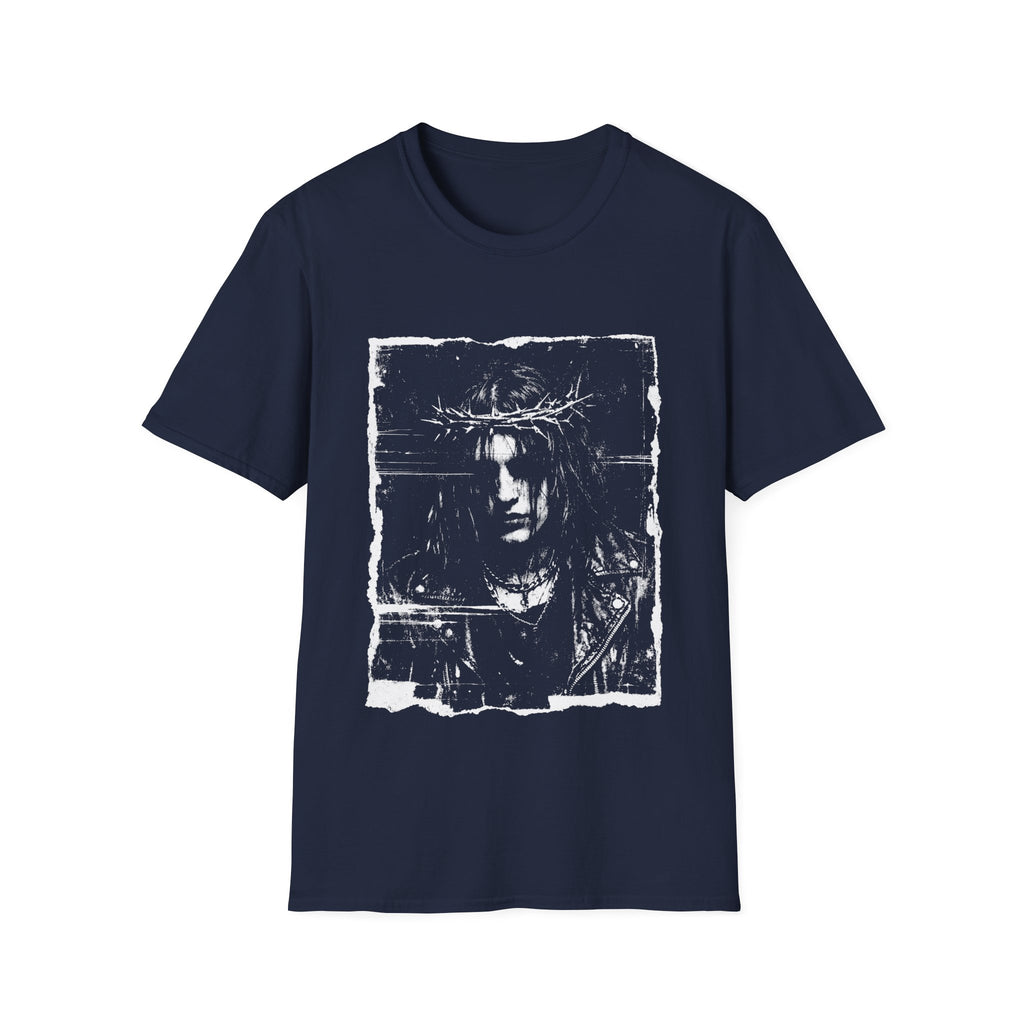 Crown of thorns gothic rock messiah dark grunge portrait alternative metal T-Shirt
