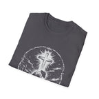 Cowboy Kneeling In Prayer Under Radiant Cross Western Christian Faith Desert Spiritual Scene T-Shirt