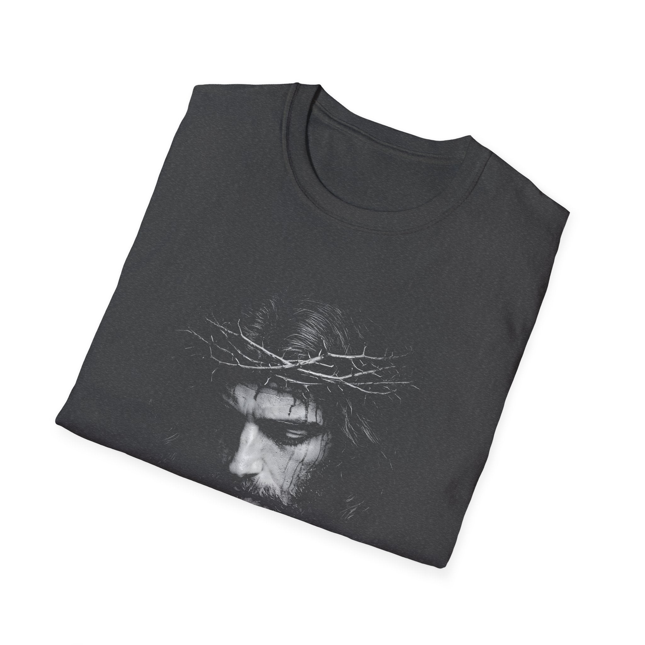 Jesus Christ Crown Of Thorns Portrait Christian Faith Lent And Easter Holy Week Religious Savior T-Shirt