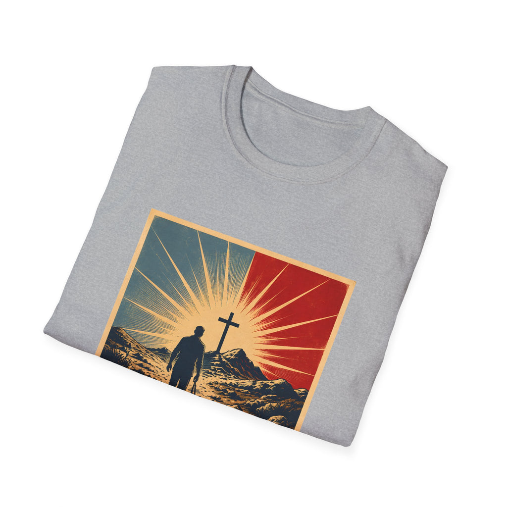 Walk By Faith Not By Sight Christian Cross Sunset Bible Verse Inspirational T-Shirt