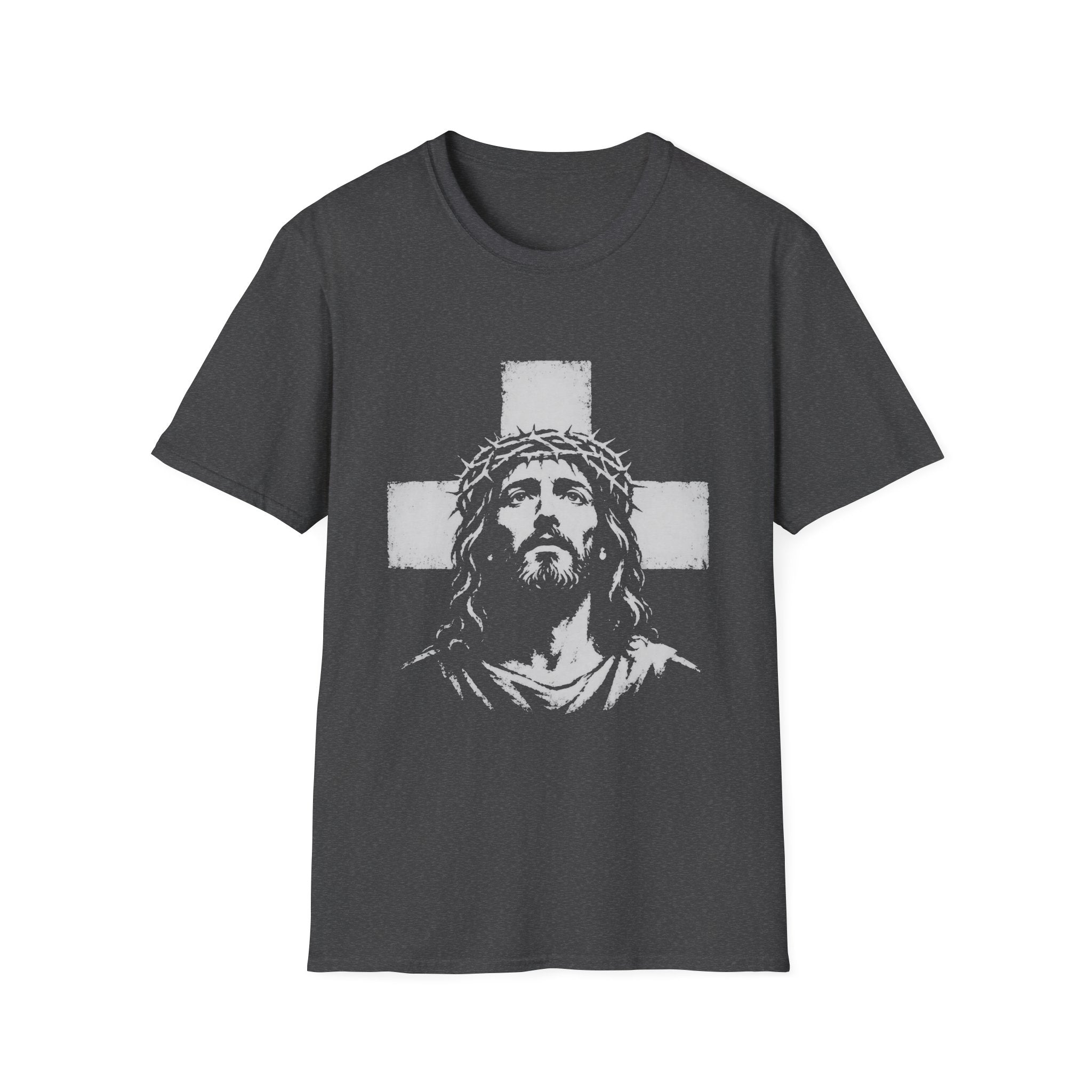 Jesus Christ With Crown Of Thorns And Cross Christian Faith Easter Good Friday Religious T-Shirt