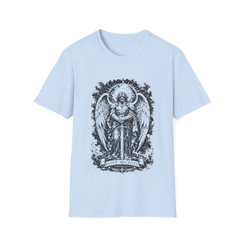Saint Michael Defend Us Archangel Warrior Christian Catholic Spiritual Warfare Protection T-Shirt