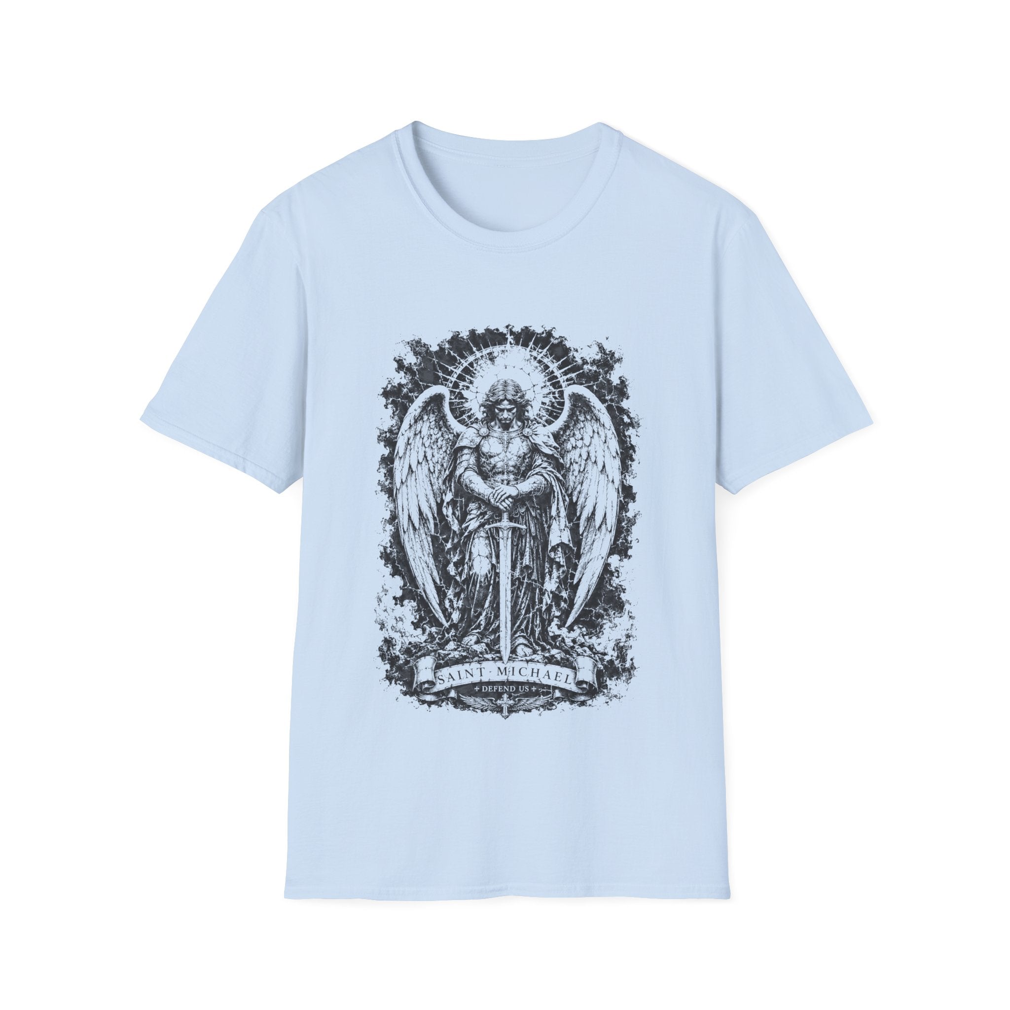 Saint Michael Defend Us Archangel Warrior Christian Catholic Spiritual Warfare Protection T-Shirt
