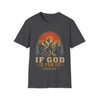 If God Is For Us Romans 8 31 Lion Christian Faith Mountain Sunset Bible Verse Art T-Shirt