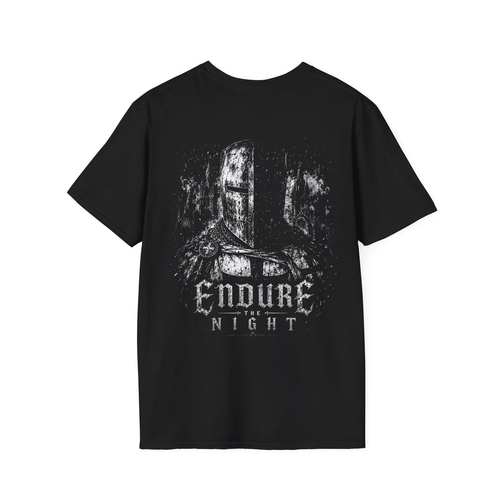 Endure The Night Medieval Knight Dark Gothic Warrior Crusader Fantasy T-Shirt
