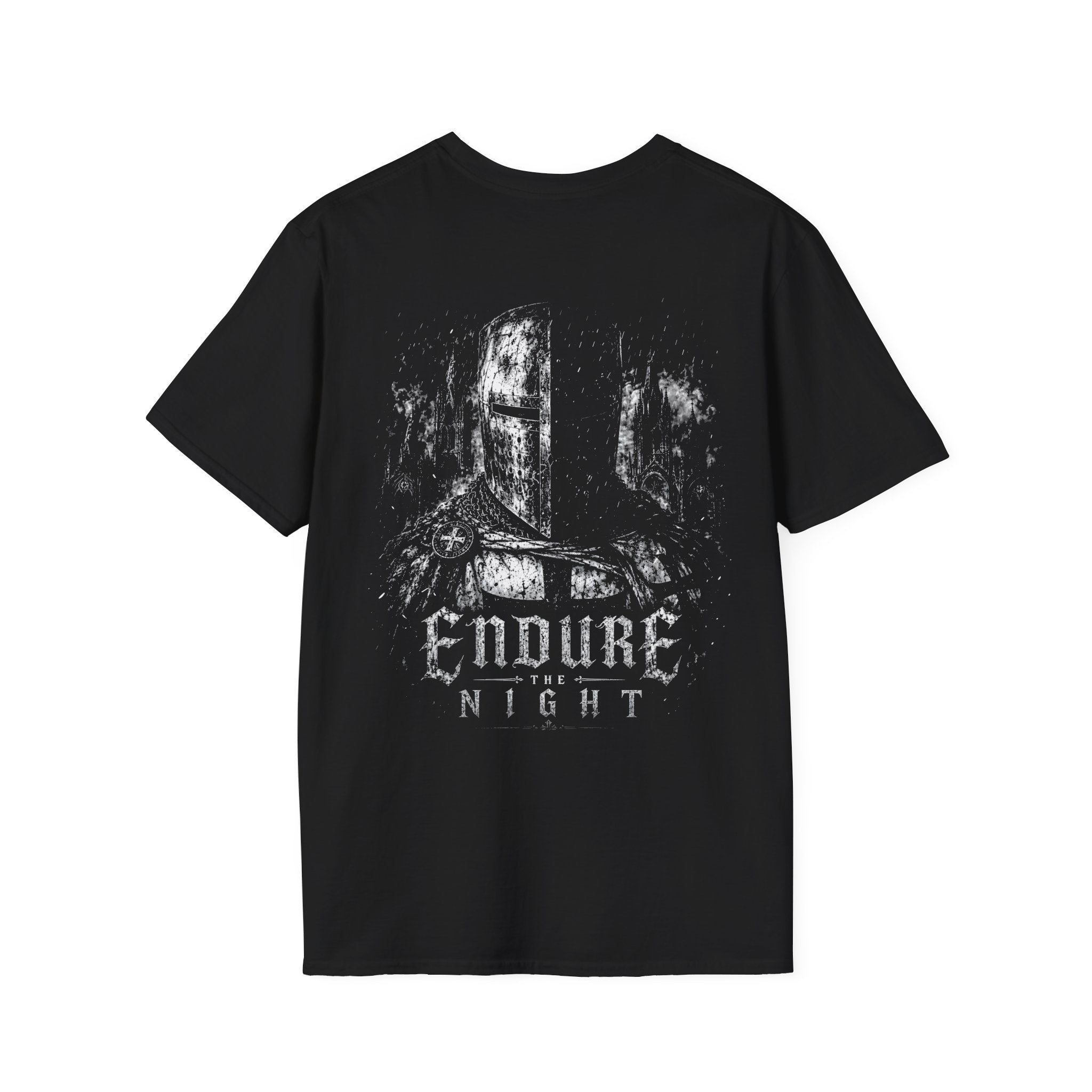 Endure The Night Medieval Knight Dark Gothic Warrior Crusader Fantasy T-Shirt