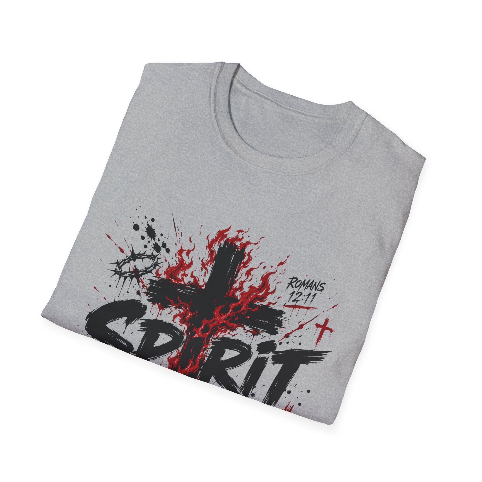 Spirit Ignition Romans 12 11 Fiery Christian Cross Worship Revival Faith T-Shirt
